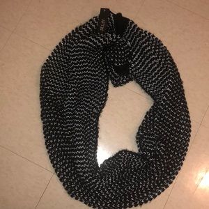black and silver scarf